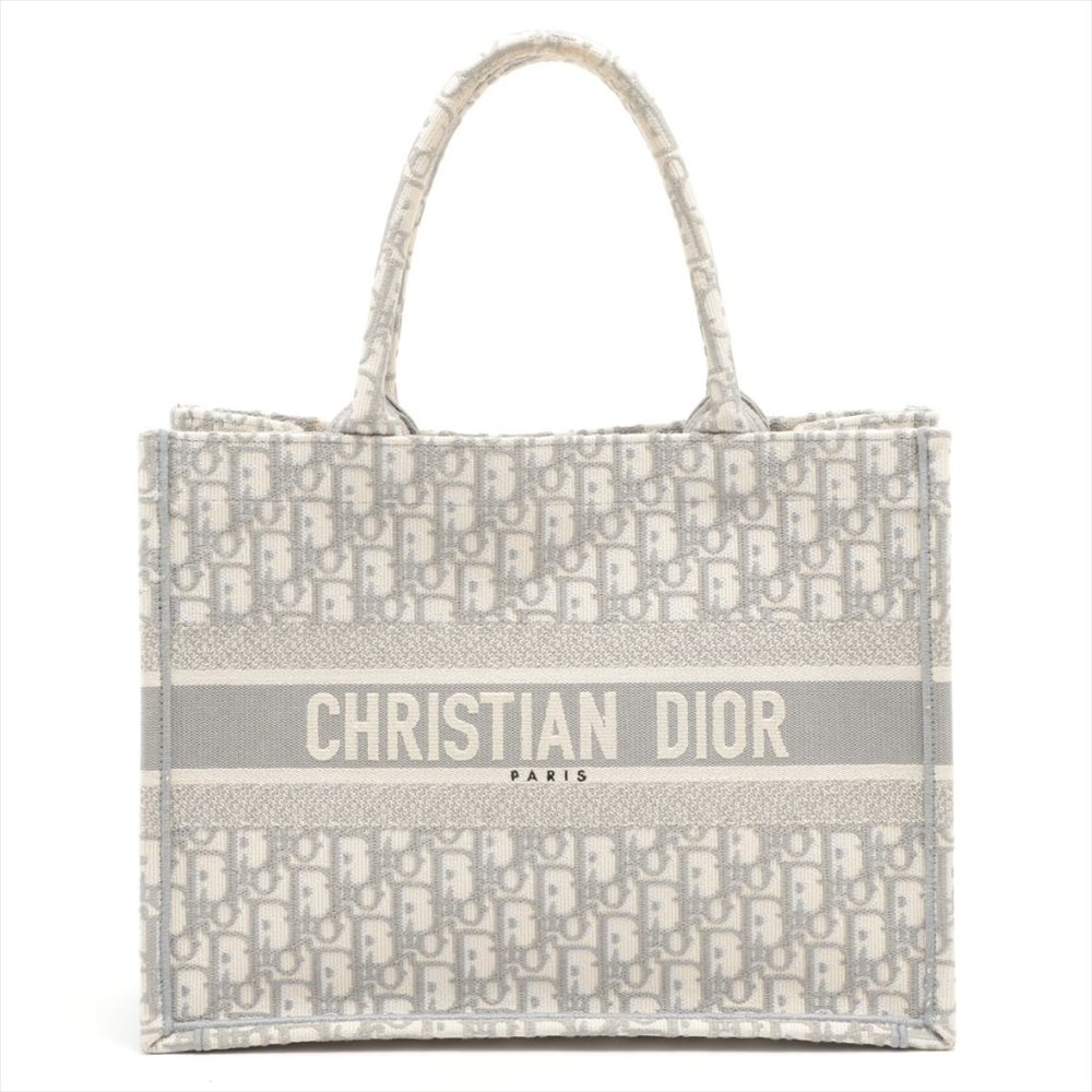 SOLD OUT ❌Christian Dior Medium Book Tote canvass Tote bag Grey - Picture 9 of 12